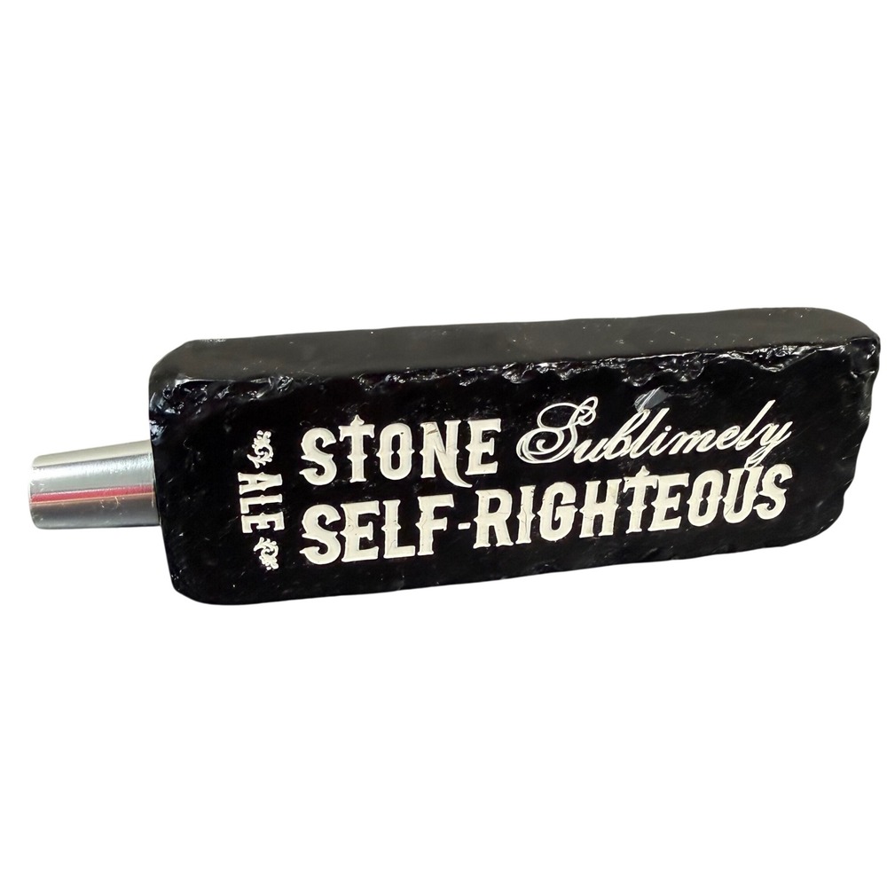 Stone Sublimely Self-Righteous Ale Beer Tap Handle Black Faux Stone Barware